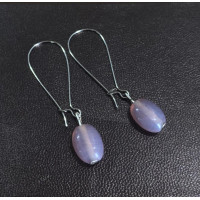 Lilac drop handcrafted earring by Li_Made